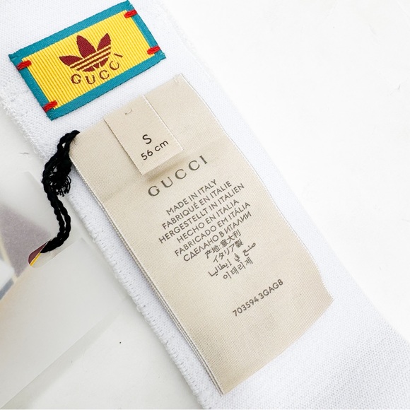 GUCCI X ADIDAS COTTON SPONGE HEADBAND IN WHITE - Picture 11 of 16